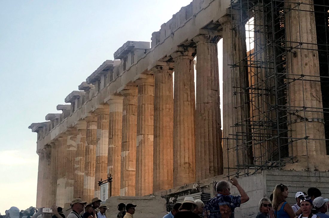 morning light on columns